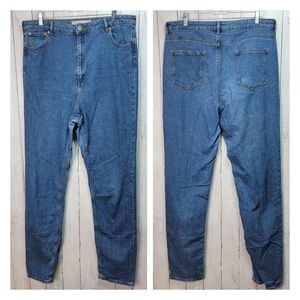 ASOS Denim Mens Size 36 High Waisted Straight Leg Blue Medium Wash Jeans Cotton.